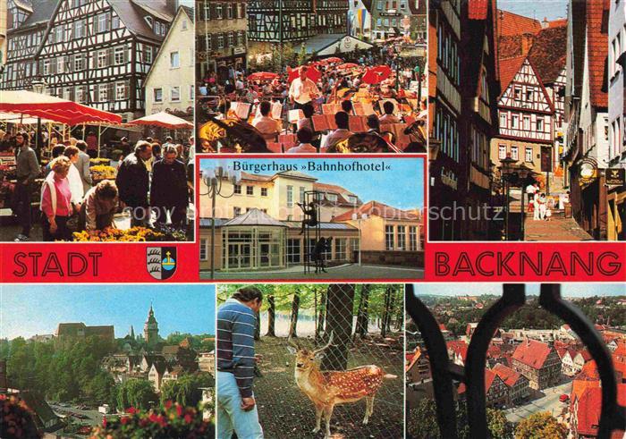 Backnang BW Marktplatz Gasse Burg Wildgehege Buergerhaus Bahnhofhotel