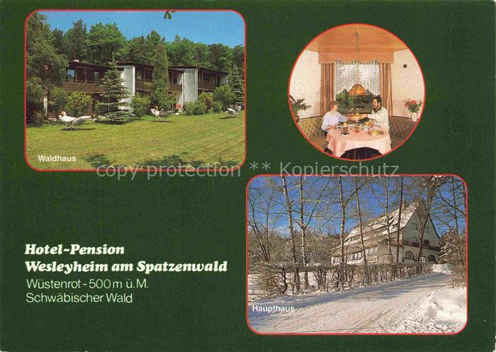 Wuestenrot Hotel Pension Wesleyheim am Spatzenwald Waldhaus Haupthaus Gaststube