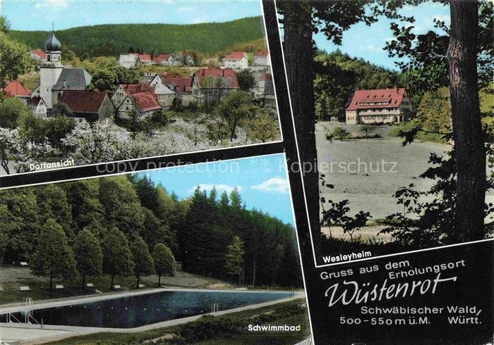 Wuestenrot Dorfansicht Schwimmbad Wesleyheim