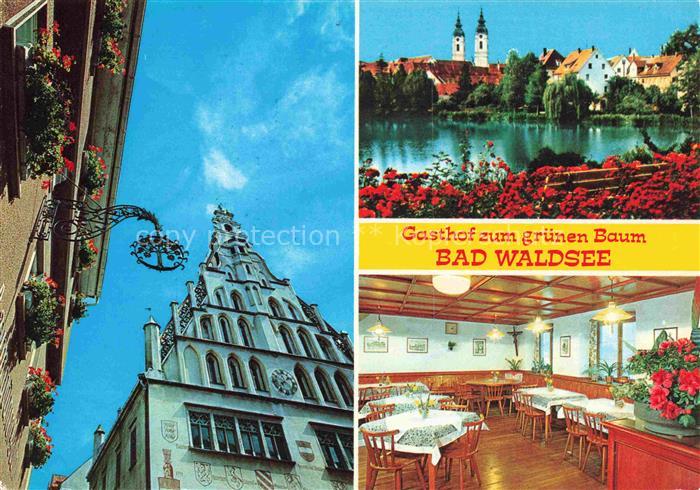 Bad Waldsee Gasthof zum gruenen Baum Gastraum Panorama