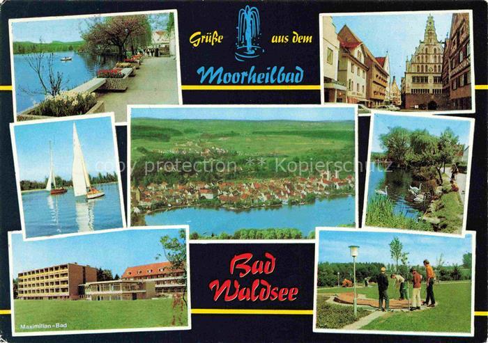 Bad Waldsee Moorheilbad Seepartien Fliegeraufnahme Maximilianbad Minigolf