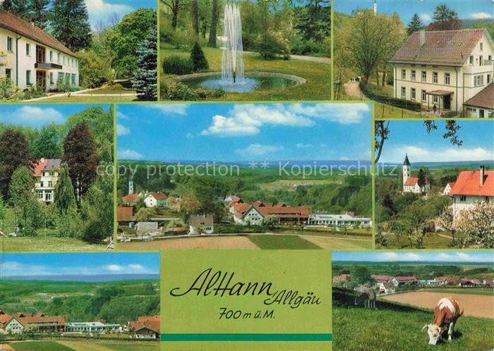 Alttann Allgaeu Teilansichten Parkpartie Springbrunnen Kirche
