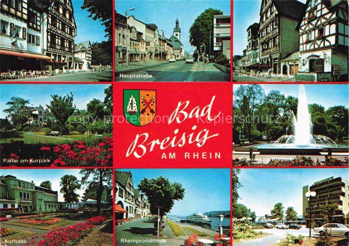 Bad Breisig Rheinpromenade Kurpark Kurhaus Hauptstrasse Zollhaus Brunnen