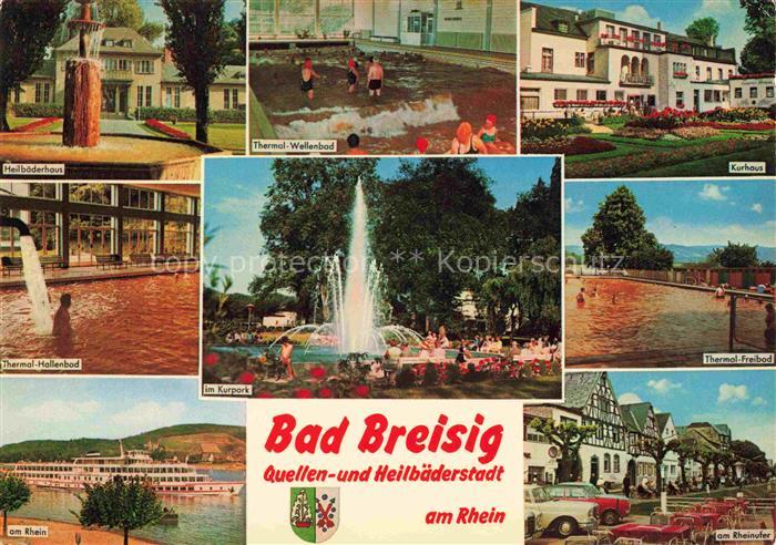 Bad Breisig Heilbaederhaus Thermalbad Rheinufer Faehre Kurpark Kurhaus