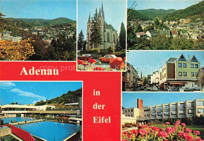 Adenau Ahrweiler Rheinland-Pfalz Stadtpanorama Kirche Innenstadt Freibad