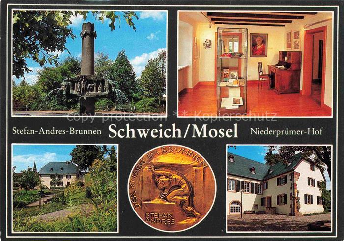 Schweich Mosel Stefan-Andres-Brunnen Niederpruemer Hof Ausstellung