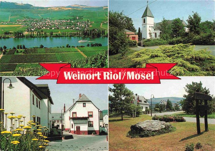 Riol Trier-Saarburg Rheinland-Pfalz Panorama Blick ueber die Mosel Kirche Ortsze