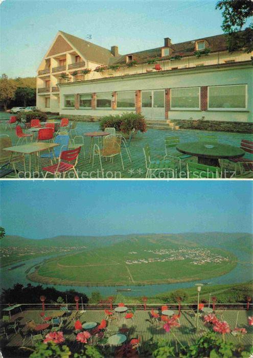 Leiwen Mosel Hotel Restaurant Zummethof Terrasse Fernblick Moselschleife