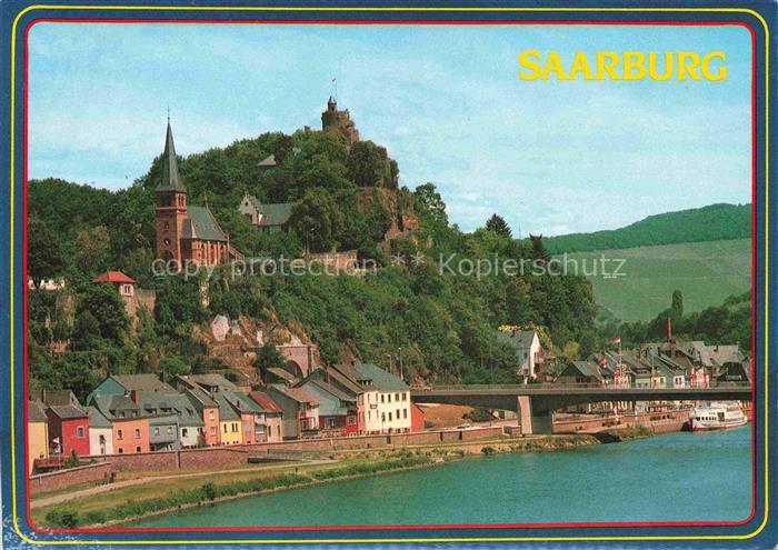 Saarburg Saar Rheinland-Pfalz Ansicht mit Kirche Burgruine