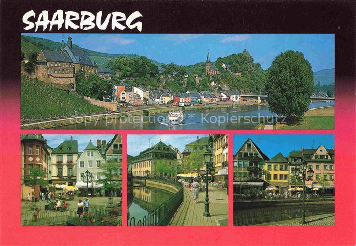 Saarburg Saar Rheinland-Pfalz Partie an der Saar Fahrgastschiff Stadtzentrum His