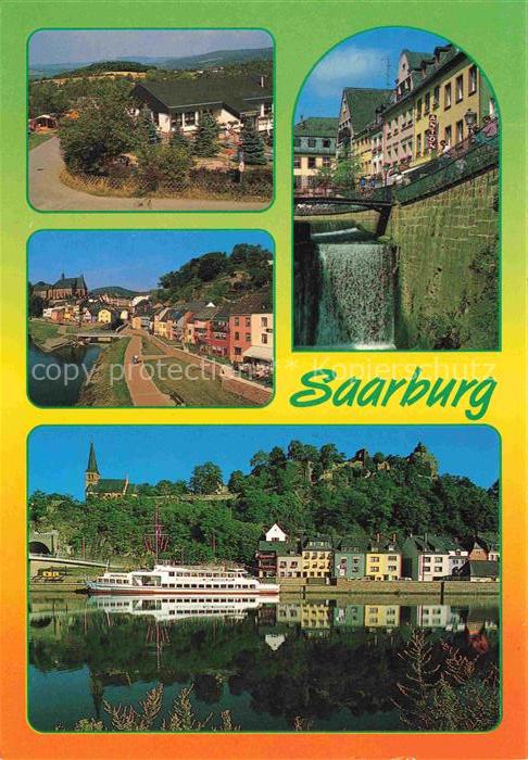 Saarburg Saar Rheinland-Pfalz Panorama Blick ueber die Saar Fahrgastschiff Burga