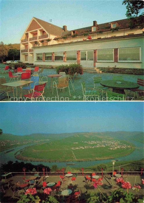 Leiwen Mosel Hotel Restaurant Zummethof Terrasse Fernsicht Moselschleife