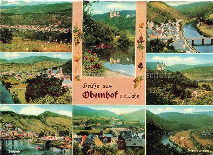 Obernhof Lahn Panorama Teilansichten Zeltplatz