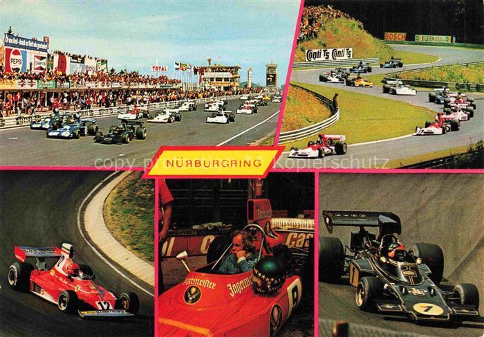 Nuerburgring Autorennstrecke Eifel Blick auf Start und Ziel mit Hoher Acht Renns