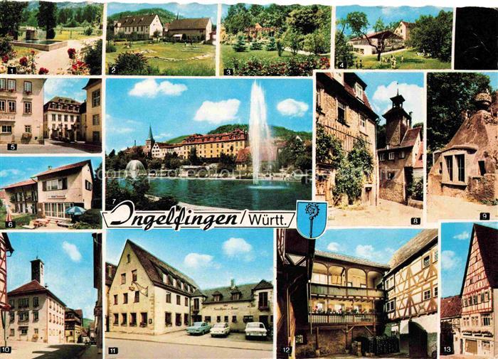Ingelfingen Teilansichten Brunnen Kurpark Minigolf Festhalle Kindergarten Rathau