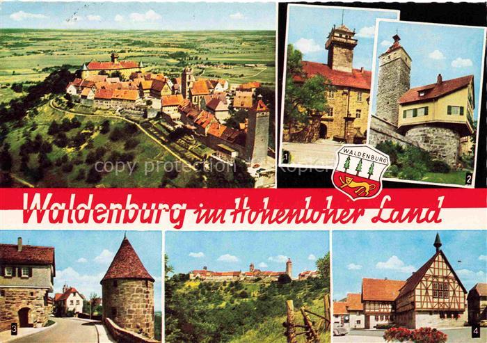 Waldenburg Hohenlohekreis BW Panorama Schloss Ortseingang an der Schanz Lachnert