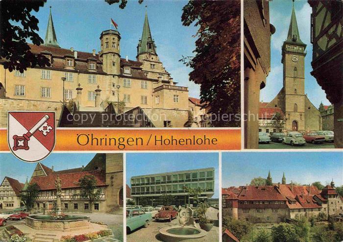 oehringen  Hohenlohe Schloss Kirche Stadtzentrum Brunnen