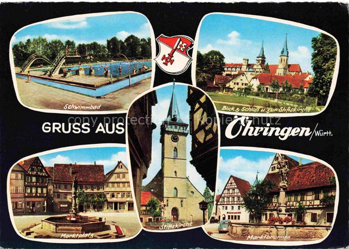 oehringen  Hohenlohe Schwimmbad Schloss Stiftskirche Marktplatz Brunnen Altstadt