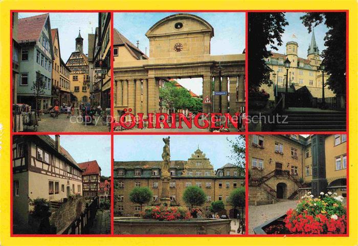 oehringen  Hohenlohe Motive Stadtzentrum Altstadt Marktplatz Brunnen Schloss