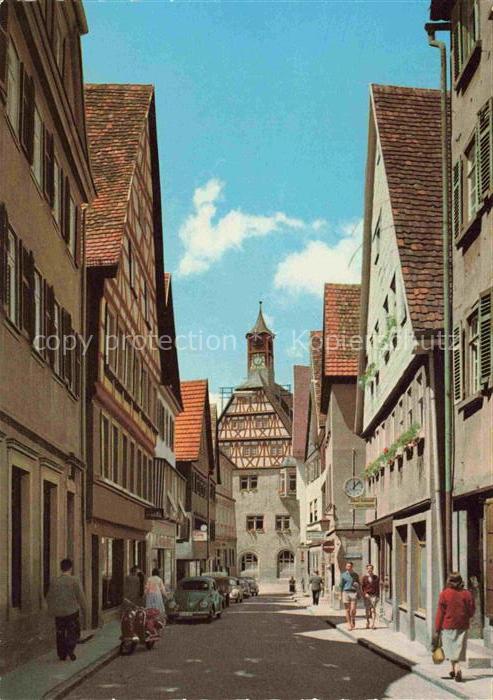 oehringen  Hohenlohe Marktstrasse mit Blick zum Rathaus