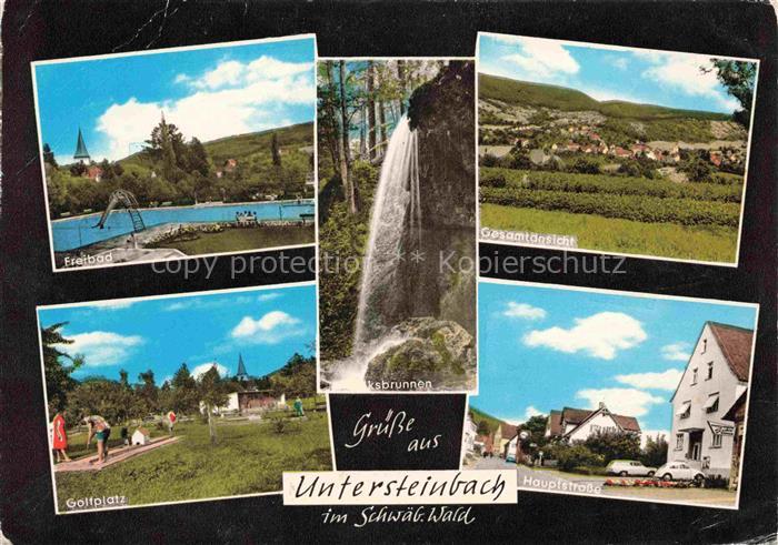 Untersteinbach Pfedelbach Hohenlohekreis BW Freibad Minigolf Wasserfall Hauptstr