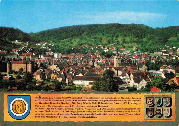 Kuenzelsau Stadtpanorama Historie Wappen