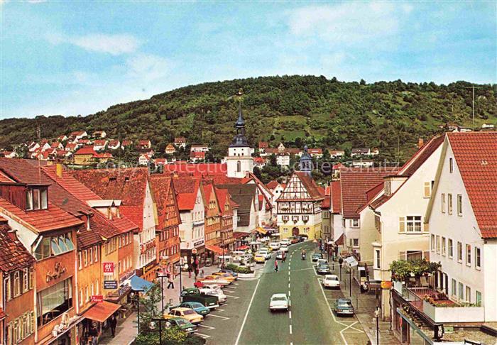 Kuenzelsau Hauptstrasse Rathaus Kirche