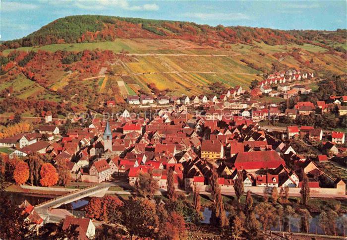 Niedernhall BW Panorama Blick ueber den Kocher