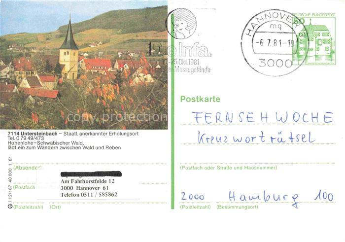 Untersteinbach Pfedelbach Hohenlohekreis BW Ortsansicht mit Kirche