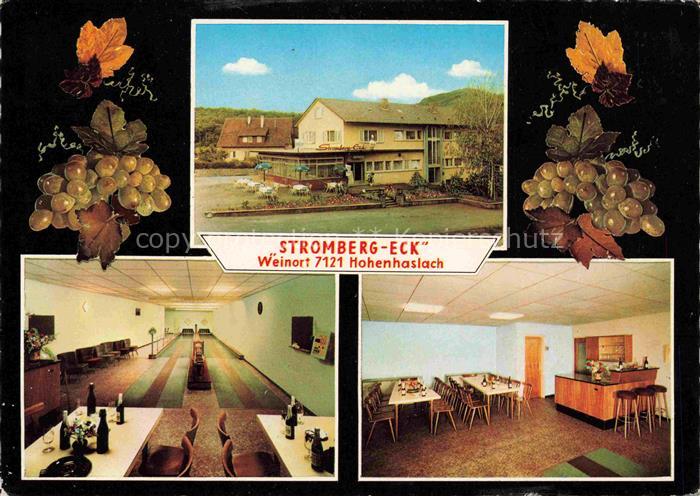 Hohenhaslach Café Restaurant Pension Stromberg-Eck Gastraum Kegelbahn Weintraube
