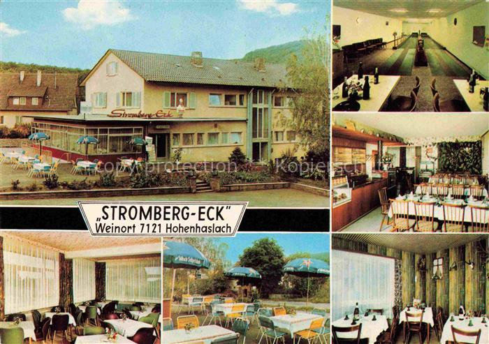 Hohenhaslach Café Restaurant Pension Stromberg-Eck Gastraum Kegelbahn Weintraube