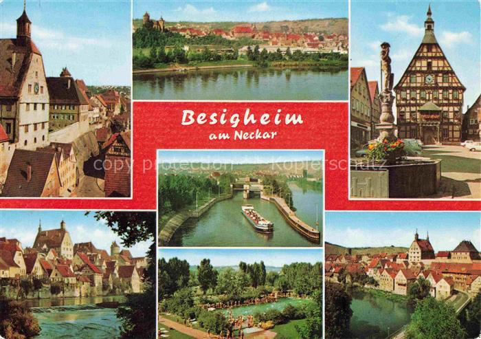 Besigheim Neckar Panorama Motive Stadtzentrum Schluse Freibad Brunnen Fachwerkha