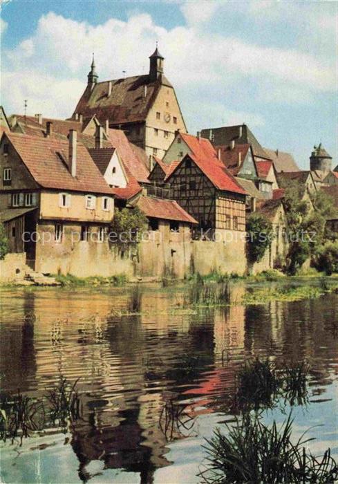 Besigheim Partie am Neckar Blick zur Altstadt