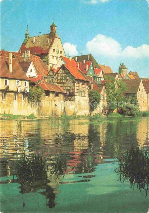 Besigheim Partie an der Enz Blick zur Altstadt