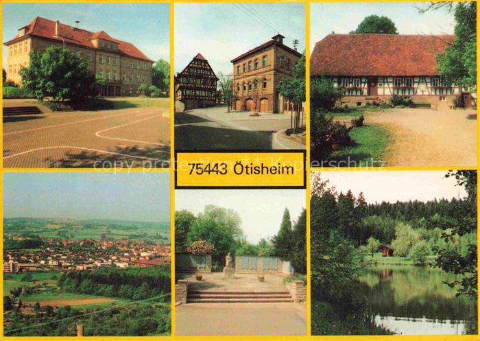 oetisheim Enzkreis BW Teilansichten Schule Rathaus Pfleghaus Waldensermuseum Kri