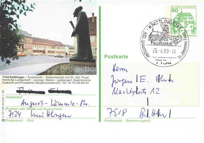 Knittlingen Enzkreis BW Motive Stadtzentrum Fauststadt Statue