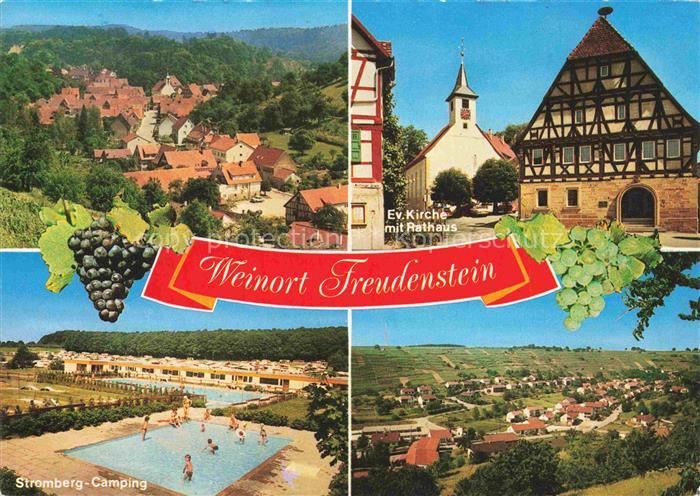 Freudenstein Knittlingen BW Panorama Rathaus Kirche Freibad Stromberg-Camping