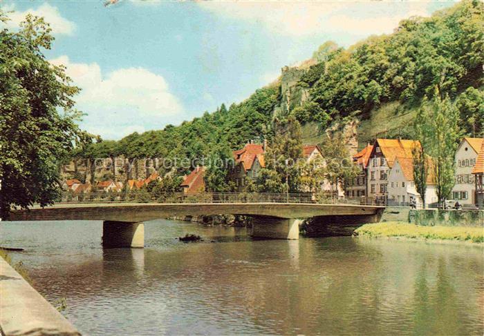 Muehlacker Partie an der Enz Burgruine Loeffelstelz