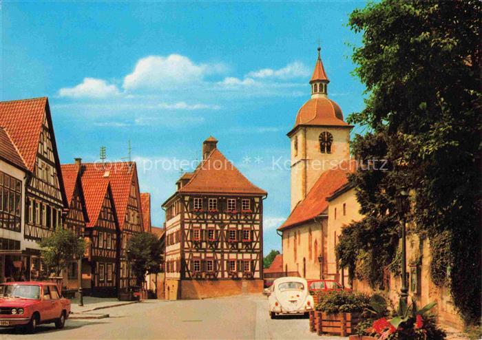 Knittlingen Enzkreis BW Marktstrasse mit Faustmuseum Fachwerkhaeuser