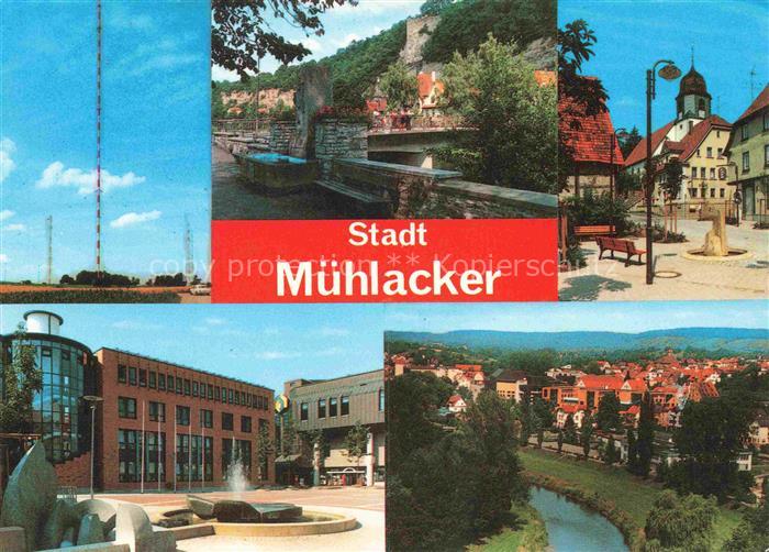 Muehlacker Sender Stadtzentrum Partie an der Enz Burgruine