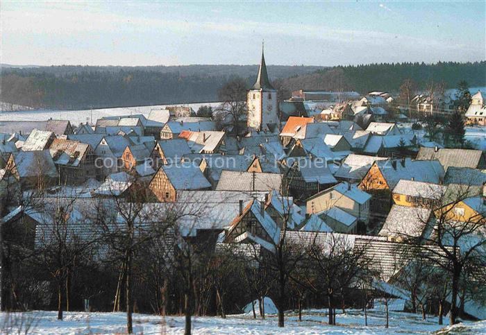 Diefenbach Sternenfels Enzkreis BW Ortsansicht mit Kirche im Winter