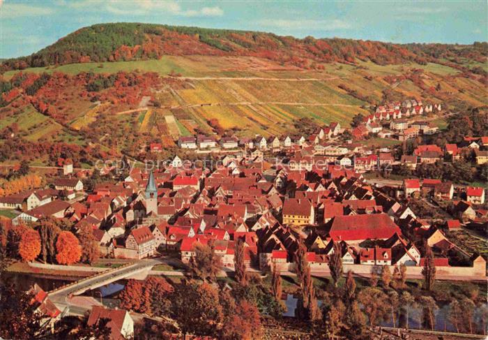 Niedernhall BW Stadtpanorama mit Kocher