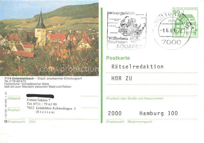 Untersteinbach Pfedelbach Hohenlohekreis BW Ansicht mit Kirche Erholungsort Hohe