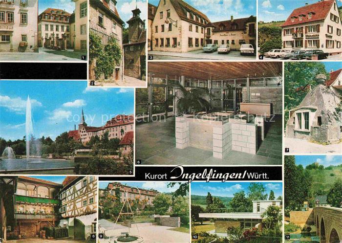 Ingelfingen Rathaus Schloss Tuermle Kurgasthaus Weinhaus Wasserspiele Kurpark Br