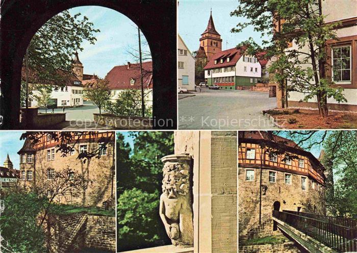 Sachsenheim Wuerttemberg Rund ums Schloss Rathaus sagenumwobene Gestalt Klopferl