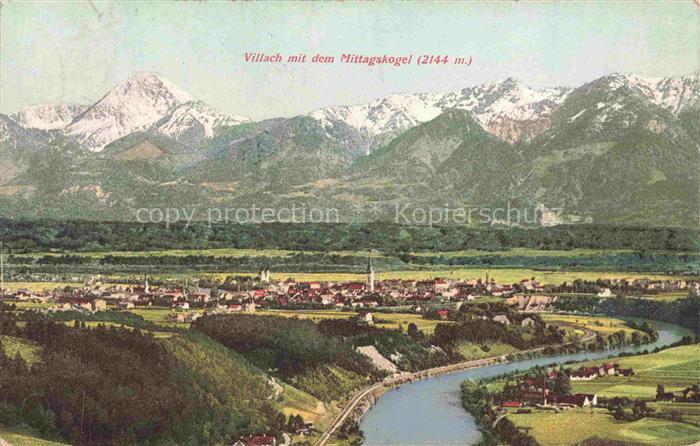 VILLACH Kaernten AT Fliegeraufnahme