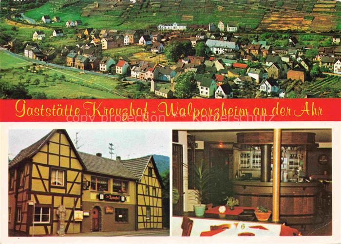 Walporzheim Fliegeraufnahme Gaststaette Kreuzhof Gaststube Bar