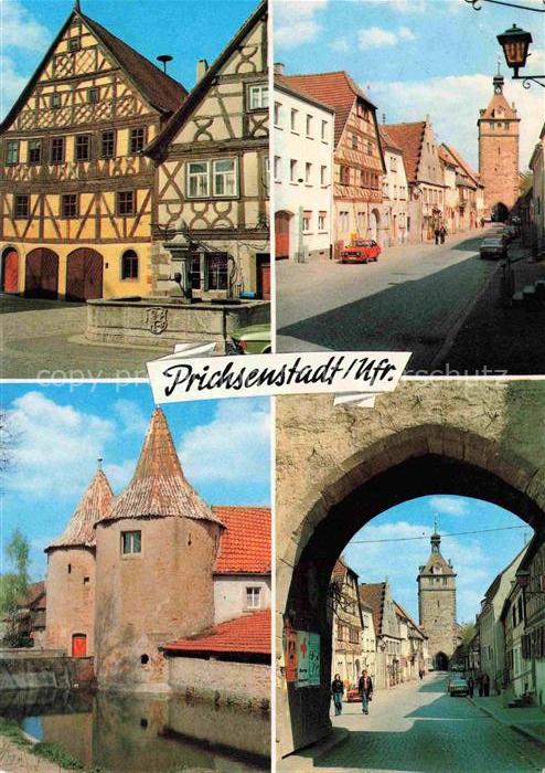 Prichsenstadt Brunnen Dorfstrasse Wasserschloss Stadttor