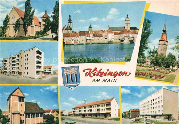 Kitzingen Main Kirche Mainpartie Kirchturm Teilansichten