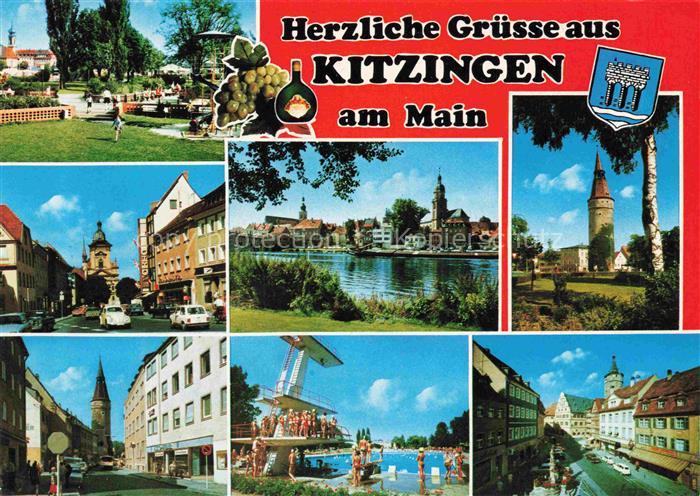 Kitzingen Main Park Ortspartien Mainpartien Schwimmbad Falterturm